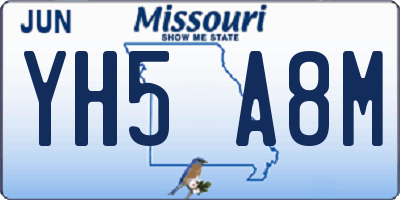 MO license plate YH5A8M