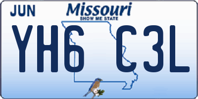MO license plate YH6C3L