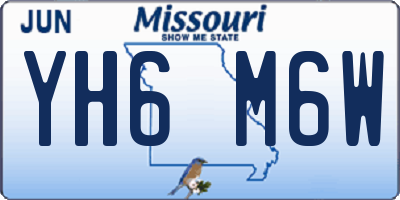 MO license plate YH6M6W