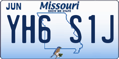 MO license plate YH6S1J