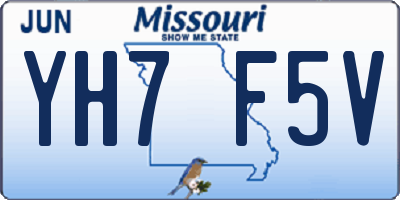 MO license plate YH7F5V