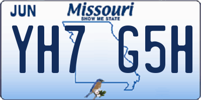 MO license plate YH7G5H