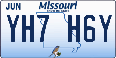 MO license plate YH7H6Y