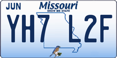 MO license plate YH7L2F