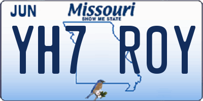 MO license plate YH7R0Y