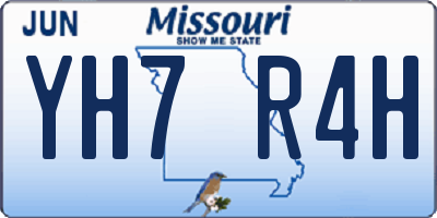 MO license plate YH7R4H