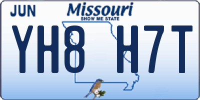 MO license plate YH8H7T