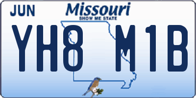 MO license plate YH8M1B