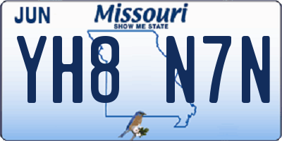 MO license plate YH8N7N
