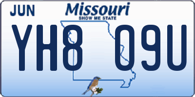 MO license plate YH8O9U