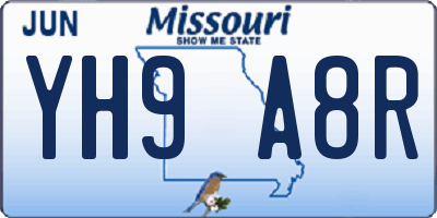 MO license plate YH9A8R