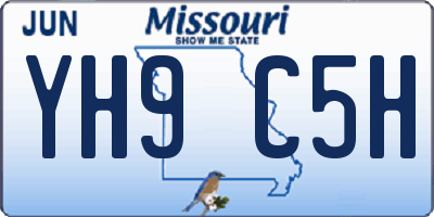 MO license plate YH9C5H