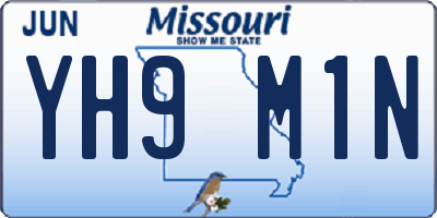 MO license plate YH9M1N