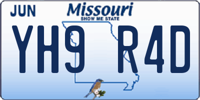 MO license plate YH9R4D