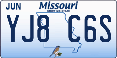 MO license plate YJ8C6S