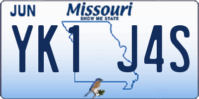MO license plate YK1J4S