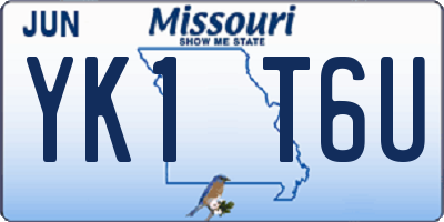 MO license plate YK1T6U