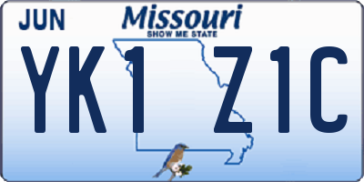 MO license plate YK1Z1C