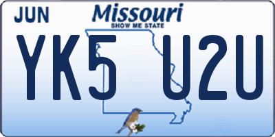MO license plate YK5U2U