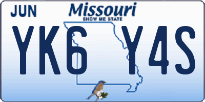 MO license plate YK6Y4S