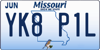 MO license plate YK8P1L
