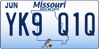 MO license plate YK9Q1Q