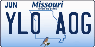 MO license plate YL0A0G