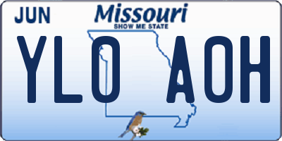 MO license plate YL0A0H