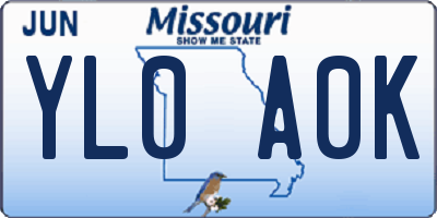 MO license plate YL0A0K