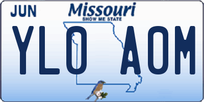 MO license plate YL0A0M