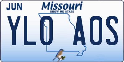 MO license plate YL0A0S
