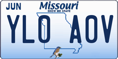 MO license plate YL0A0V