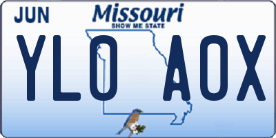 MO license plate YL0A0X