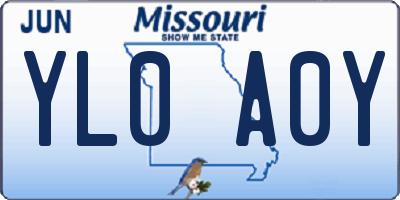 MO license plate YL0A0Y