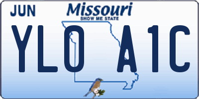 MO license plate YL0A1C