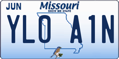 MO license plate YL0A1N