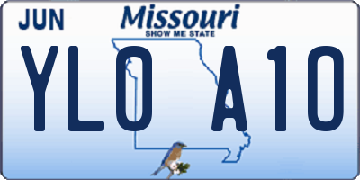 MO license plate YL0A1O