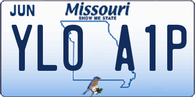 MO license plate YL0A1P