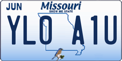 MO license plate YL0A1U