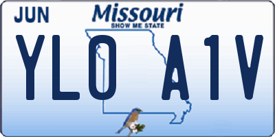 MO license plate YL0A1V
