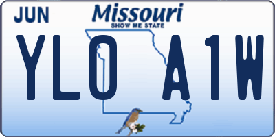 MO license plate YL0A1W