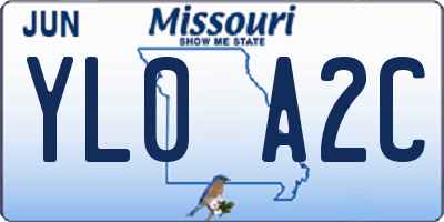MO license plate YL0A2C