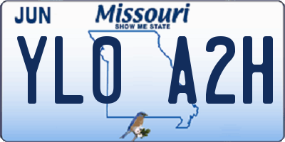 MO license plate YL0A2H