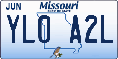MO license plate YL0A2L