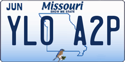 MO license plate YL0A2P