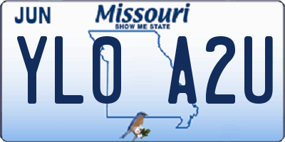 MO license plate YL0A2U