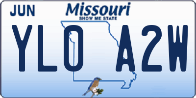 MO license plate YL0A2W