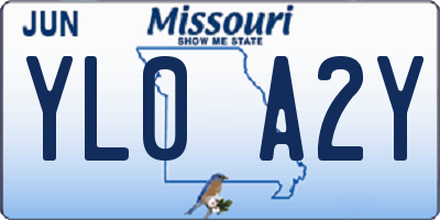 MO license plate YL0A2Y