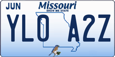MO license plate YL0A2Z