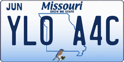 MO license plate YL0A4C